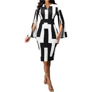 Women Long Sleeve Business Dresses & Stretchy and Pencil Midi Dress